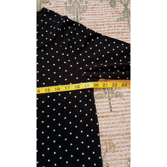 J.Jill Black Polka Dot Swing Top Medium 3/4 Sleeve A-Line Cotton Modal NWT Chic - Picture 7 of 9
